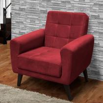 Poltrona Decorativa Lívia Suede Bordô C432 - Matrix - LONDRILAR