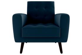 Poltrona Decorativa Lívia Veludo Azul E-433