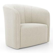 Poltrona Decorativa Living Abby Bouclê Bege - Abmaza