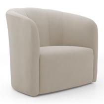 Poltrona Decorativa Living Abby Veludo Bege - Abmaza