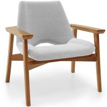 Poltrona Decorativa Living Base Madeira Becker L02 Bouclê Cinza Poltrona Decorativa Living Base Madeira Becker L02 Bouclê Cinza