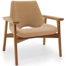 Poltrona Decorativa Living Base Madeira Becker L02 Bouclê Mostarda Poltrona Decorativa Living Base Madeira Becker L02 Bouclê Mostarda