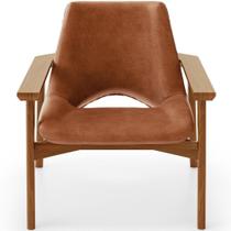 Poltrona Decorativa Living Base Madeira Becker L02 Courísimo Camel