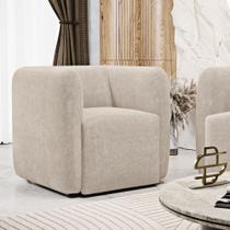 Poltrona Decorativa Living Maya Bouclé Bege - Abmaza