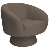 Poltrona Decorativa Liz Giratória Bouclé Marrom - Nexta Casa