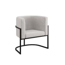 Poltrona Decorativa Lua Base De Ferro Suede Bege Balaqui Decor