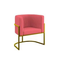 Poltrona Decorativa Lua Base De Ferro Suede Rosa Balaqui Decor Poltrona Decorativa Lua Base De Ferro Suede Rosa Balaqui Decor