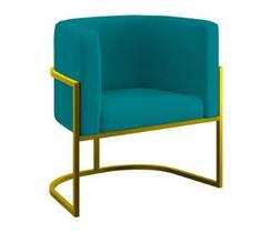 Poltrona decorativa lua pés de ferro gold