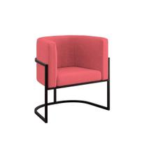 Poltrona Decorativa Lua Sala De Estar Suede Rosa Balaqui Decor