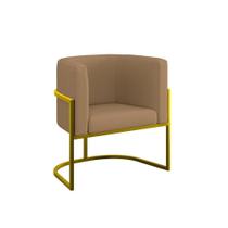 Poltrona Decorativa Lua Veludo Capuccino Balaqui Decor
