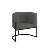Poltrona Decorativa Lua Veludo Cinza Balaqui Decor