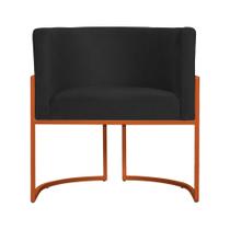 Poltrona Decorativa Luana Base em Metal Bronze Suede - Estopar