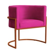 Poltrona Decorativa Luana Veludo Pink Base Bronze - FM Poltrona Decorativa Luana Veludo Pink Base Bronze - FM