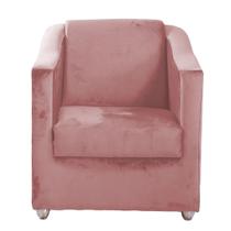 Poltrona Decorativa Lucy Suede Rose