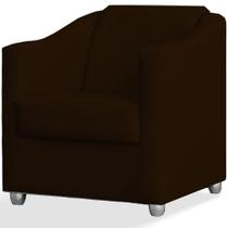 Poltrona Decorativa Luiza Sintético Marrom