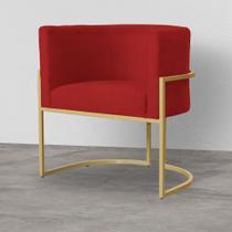 Poltrona Decorativa Luna Base Dourada