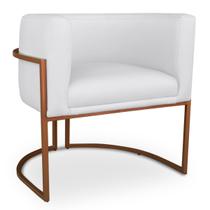 Poltrona Decorativa Luna Com Base Fixa Bronze material sintético Poltrona Decorativa Luna Com Base Fixa Bronze material sintético