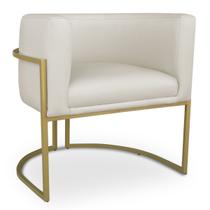 Poltrona Decorativa Luna Com Base Fixa Dourada material sintético Poltrona Decorativa Luna Com Base Fixa Dourada material sintético