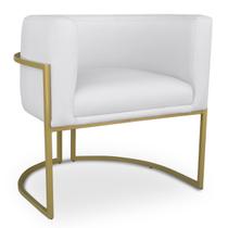 Poltrona Decorativa Luna Com Base Fixa Dourada material sintético