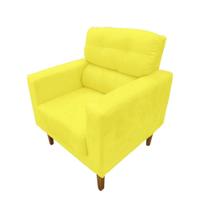 Poltrona Decorativa Luna Decoração Interna Veludo Amarelo - Kimi Design