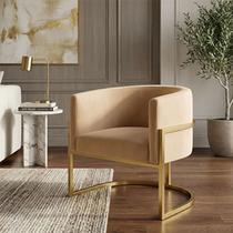 Poltrona Decorativa Luna Luxuoso em Tecido Veludo Premium para Sala, Quarto, Escritório e Recepção