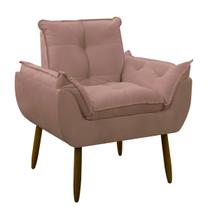 Poltrona Decorativa Luxo Escritório Sala de Estar Dormitório - Rosa - Brunaldi Decor