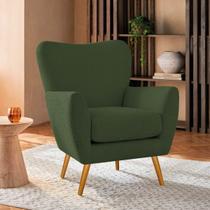 Poltrona Decorativa Luxo Moderna Sala de Estar Recepção Amélia Linho