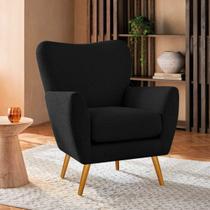 Poltrona Decorativa Luxo Moderna Sala de Estar Recepção Amélia Linho