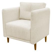 Poltrona Decorativa Luxo Para Sala Escritório Recepção Aviv Linho Premium
