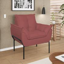 Poltrona Decorativa Luxo Recepção Clínica Estética Preto