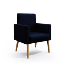 Poltrona Decorativa Lyra N-025 Veludo Azul Marinho Aradecor Poltrona Decorativa Lyra N-025 Veludo Azul Marinho Aradecor
