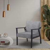 Poltrona Decorativa Madeira Maciça Jequitibá Assento com Persintas Elásticas Antônia