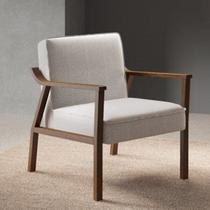 Poltrona Decorativa Madeira Maciça Jequitibá Assento com Persintas Elásticas Antônia