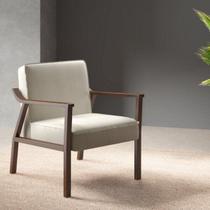 Poltrona Decorativa Madeira Maciça Jequitibá Assento com Persintas Elásticas Antônia