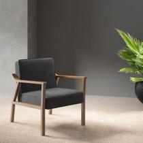 Poltrona Decorativa Madeira Maciça Jequitibá Assento com Persintas Elásticas Antônia