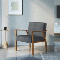 Poltrona Decorativa Madeira Maciça Jequitibá Assento com Persintas Elásticas Antônia
