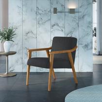 Poltrona Decorativa Madeira Maciça Jequitibá Assento com Persintas Elásticas e Algodão Flavia