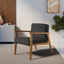 Poltrona Decorativa Madeira Maciça Jequitibá Assento com Persintas Elásticas e Algodão Julia