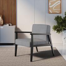 Poltrona Decorativa Madeira Maciça Jequitibá Assento com Persintas Elásticas e Algodão Julia