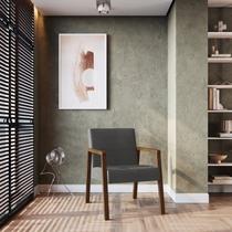 Poltrona Decorativa Madeira Maciça Jequitibá Assento com Persintas Slim