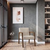 Poltrona Decorativa Madeira Maciça Jequitibá Assento com Persintas Slim