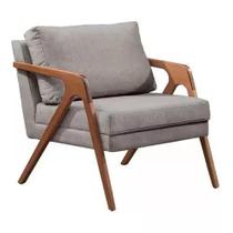 Poltrona Decorativa Madeira Maciça Luxo Mona Linho Cores