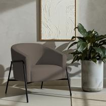 Poltrona Decorativa Maitê Base Aço Preto Bouclé Marrom - Nexta Casa Poltrona Decorativa Maitê Base Aço Preto Bouclé Marrom - Nexta Casa