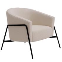 Poltrona Decorativa Maitê Base Aço Preto Bouclé Off White - Nexta Casa Poltrona Decorativa Maitê Base Aço Preto Bouclé Off White - Nexta Casa