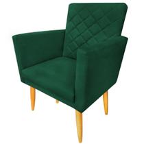 Poltrona Decorativa Maitê Matelassê Suede Verde Pés Madeira Ms Decor Poltrona Decorativa Maitê Matelassê Suede Verde Pés Madeira Ms Decor