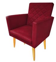 Poltrona Decorativa Maitê Suede Marsalla para escritório