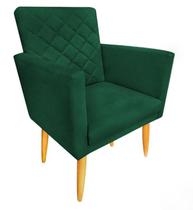 Poltrona Decorativa Maitê Suede Verde para sala