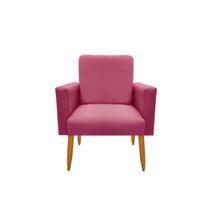 Poltrona Decorativa Malibu Escritório material sintético Rosa Pink - Maitê Moda Casa