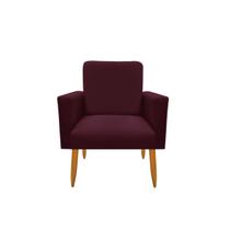 Poltrona Decorativa Malibu Para Sala Quarto Escritório Suede Bordô