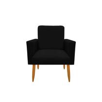 Poltrona Decorativa Malibu Sala Quarto Escritório Preto